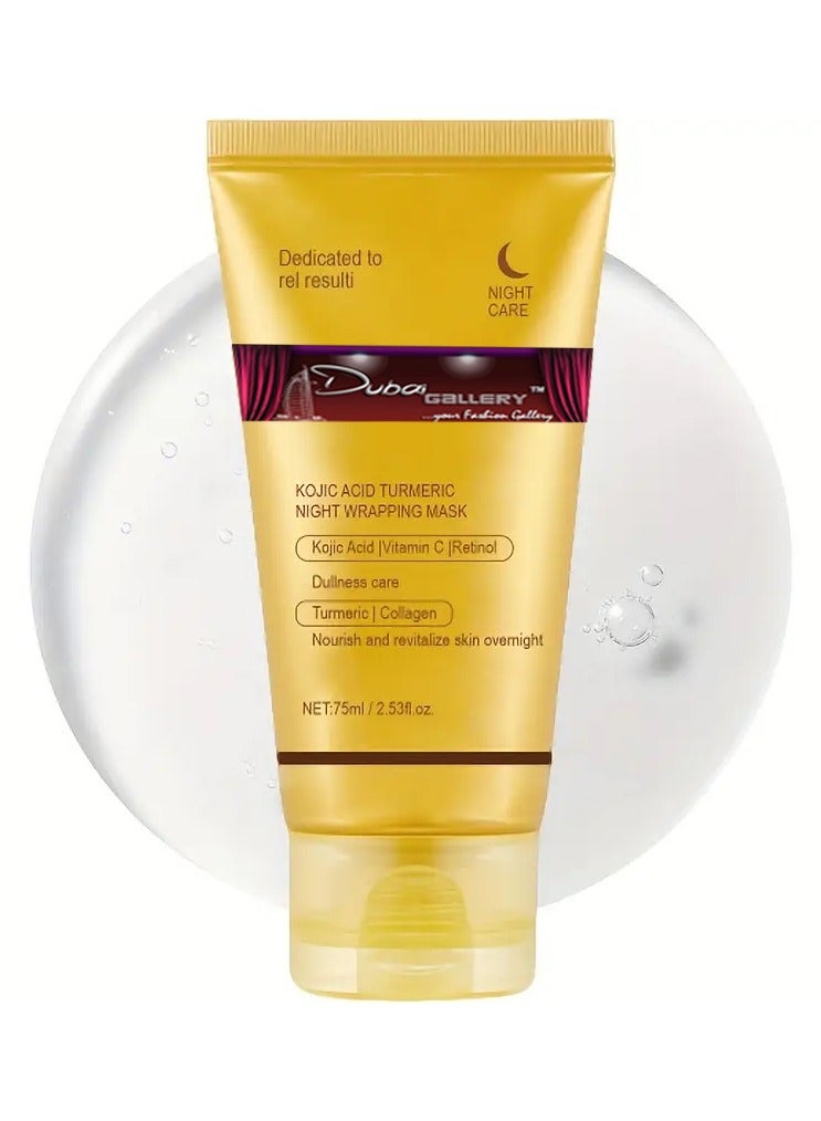 DubaiGallery Kojic Acid Turmeric Night Wrapping Mask 75 ml - Image 2