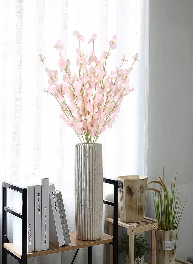 IPOPU 8PCS Artificial Sweet Pea Flowers 39" Fake Pink Flowers Long Stem Artificial Flowers for Tall Vase Wedding Party Home Decoration(Light Pink) - Image 2