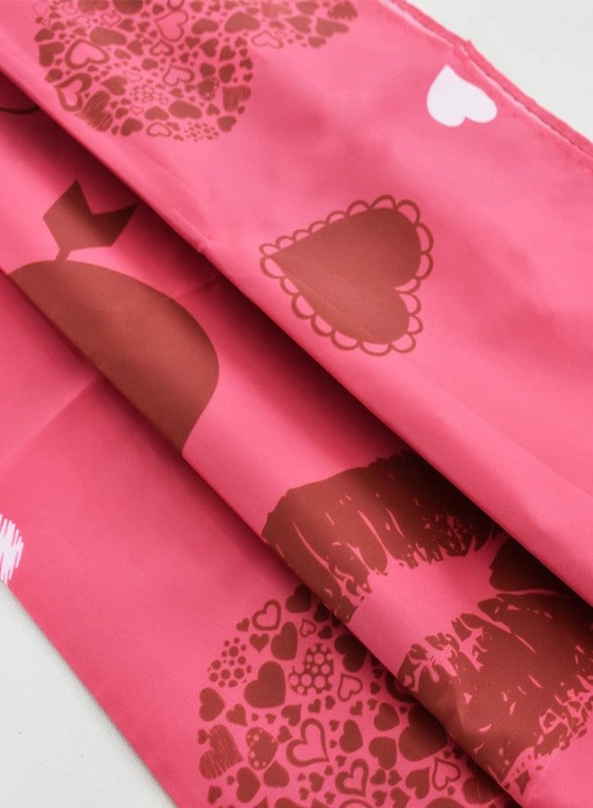 Vuzvuv Valentine's Day Tablecloth, Rectangle 82 * 59 Inch Dark Pink Heart Table Cover Cloth for Valentines, Celebration, Invitation, Home Decoration and Family Dinner Party - Image 3
