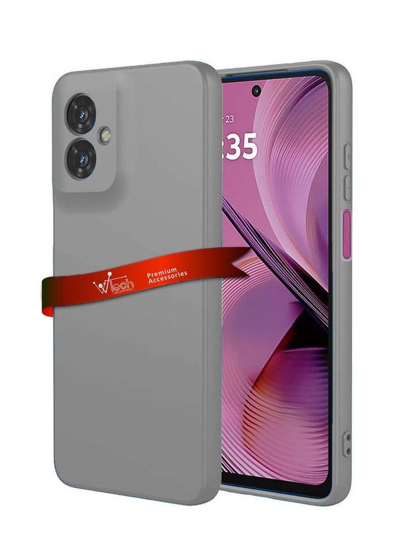 Wtech Motorola Moto G55 5G 2024 Premium Soft Liquid Silicone Case Cover - Grey - Image 1