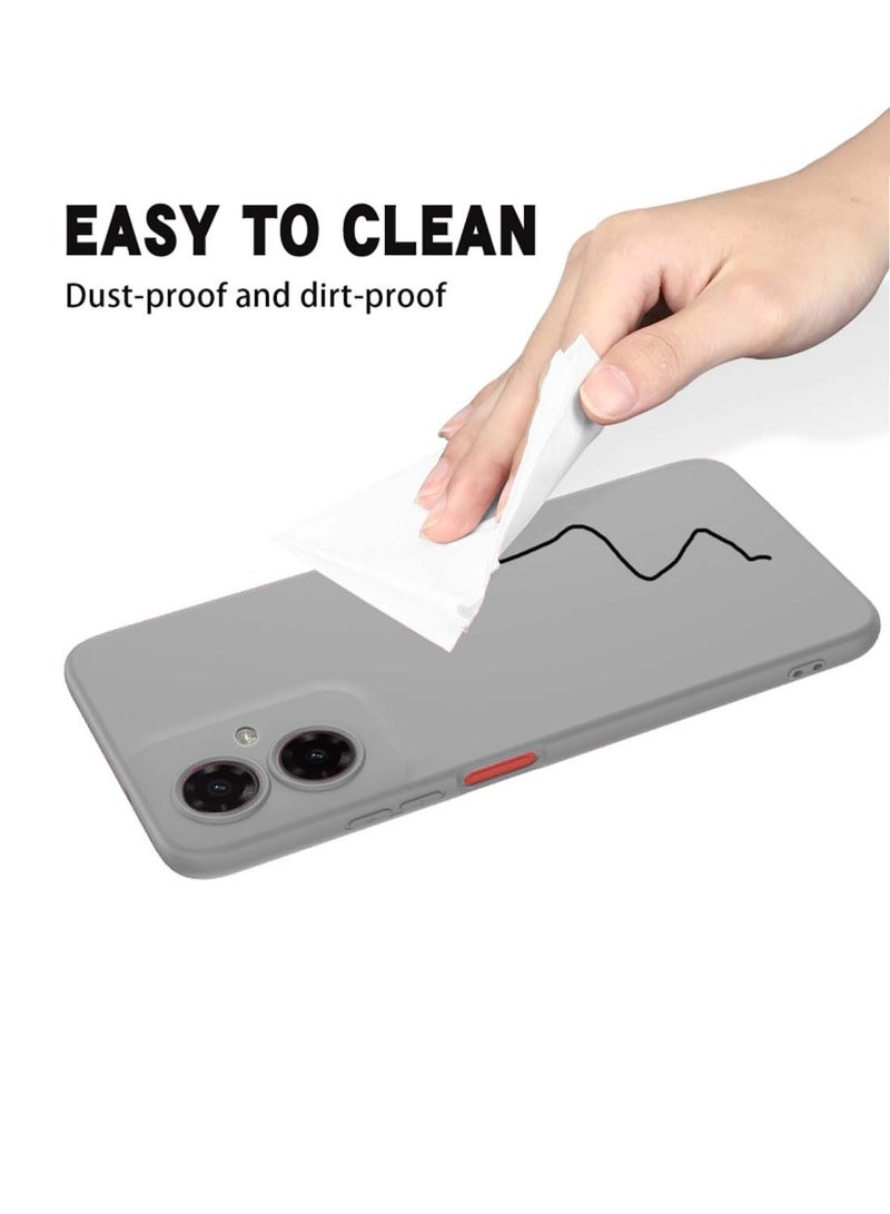 Wtech Motorola Moto G55 5G 2024 Premium Soft Liquid Silicone Case Cover - Grey - Image 4