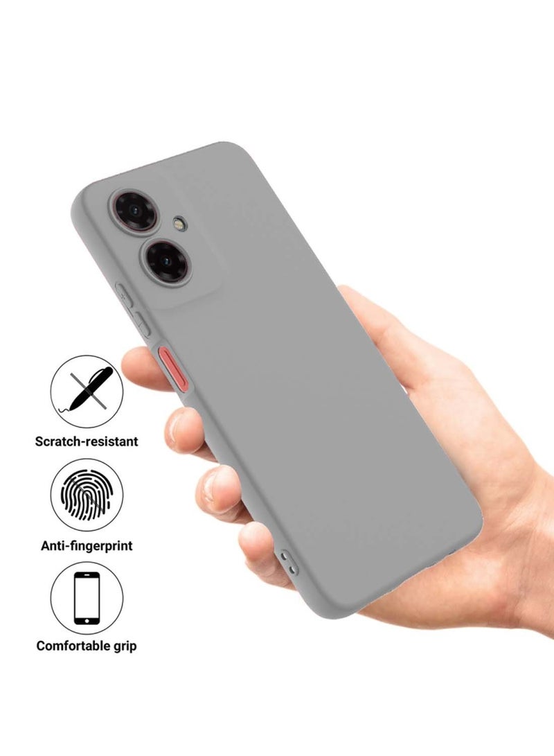 Wtech Motorola Moto G55 5G 2024 Premium Soft Liquid Silicone Case Cover - Grey - Image 5