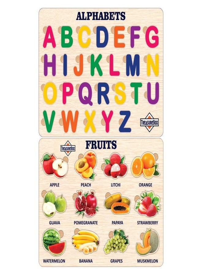 TreasureBox Wooden Puzzle Educational Board Learning Toy Tray for Kids, Size 22x30 cm (AL-FR) - Image 1