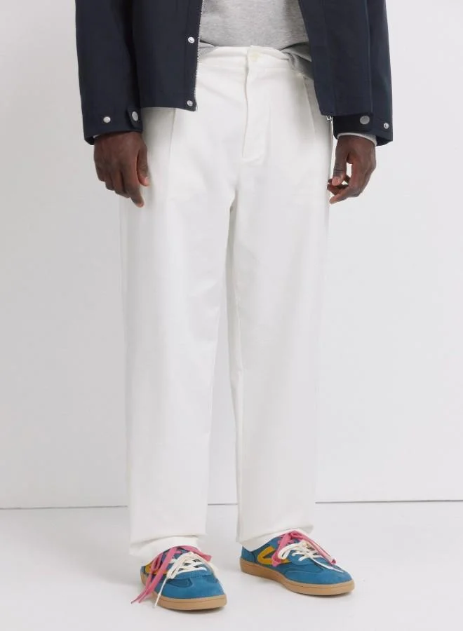Springfield  Trousers in cotton fabric with a straight and comfortable fit. front pockets in seam. back pockets of a piping. pleats at the front. relaxed fit. for Men | Best Price UAE