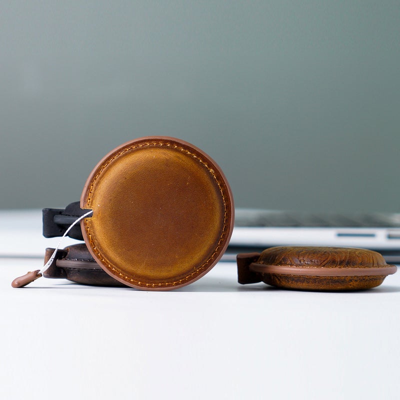 Crazy Horse Leather Handmade Mini Tape Top Layer Cowhide Pull Ruler Vintage Measuring Clothing Pull Ruler Leather Pendant Tape - Image 3