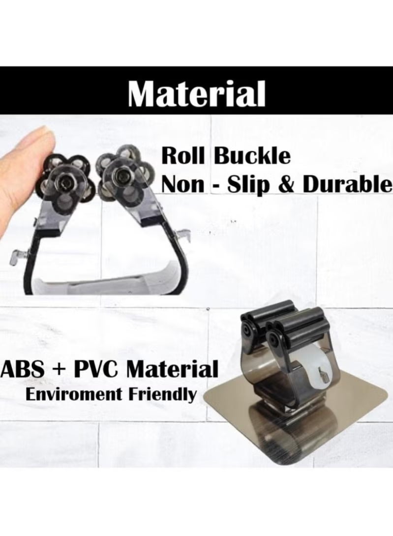 حامل مكنسة وممسحة مكون من 4 قطع، منظم أدوات حديقة شديد التحمل، مقابض مجرفة ومجرفة، خطاف ممسحة من الفولاذ المقاوم للصدأ، رف أدوات مثبت على الحائط مع براغي - Image 3