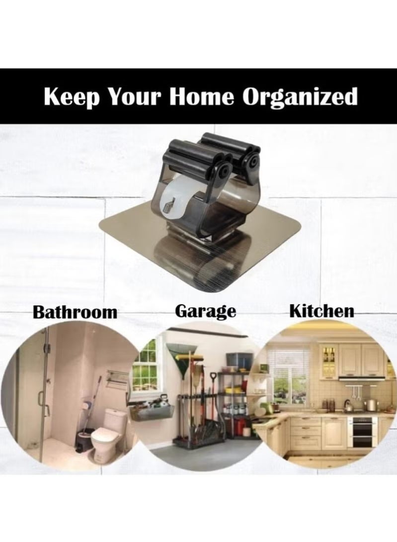 حامل مكنسة وممسحة مكون من 4 قطع، منظم أدوات حديقة شديد التحمل، مقابض مجرفة ومجرفة، خطاف ممسحة من الفولاذ المقاوم للصدأ، رف أدوات مثبت على الحائط مع براغي - Image 4