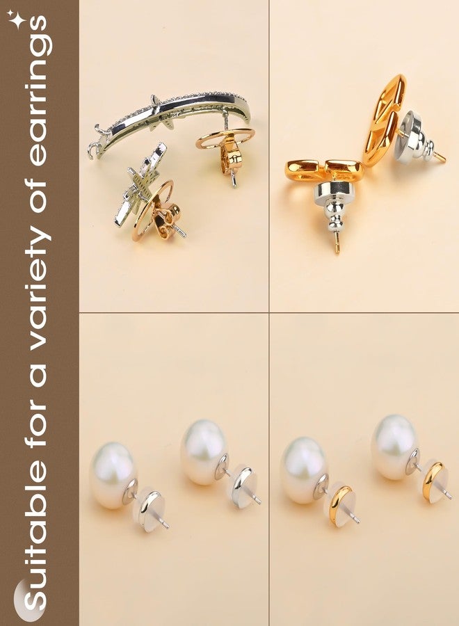 Goffing Earring Backs for Droopy Ears Heavy Earrings - Replacements Locking Ear Supports | 6 Pairs Secure Stud Clutches for Sensitive Skin(Flat 1) - Image 4