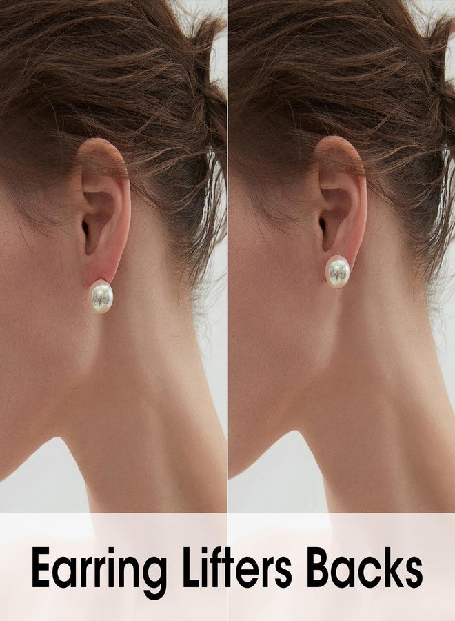 Goffing Earring Backs for Droopy Ears Heavy Earrings - Replacements Locking Ear Supports | 6 Pairs Secure Stud Clutches for Sensitive Skin(Flat 1) - Image 3