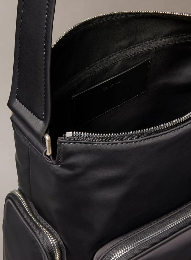 CALVIN KLEIN Soft Satin Nylon Satchel Handbag - Image 3