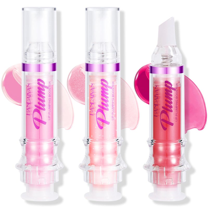 Erinde 3 Colors Lip Plumping Booster, Spicy Lip Plumper Gloss Lip Plumping Oil, Ultra-Hydrating & Nourishing Plump Lip Plumper, Glossy Finish Fuller Natural Lip Gloss for Women Girls - Image 1