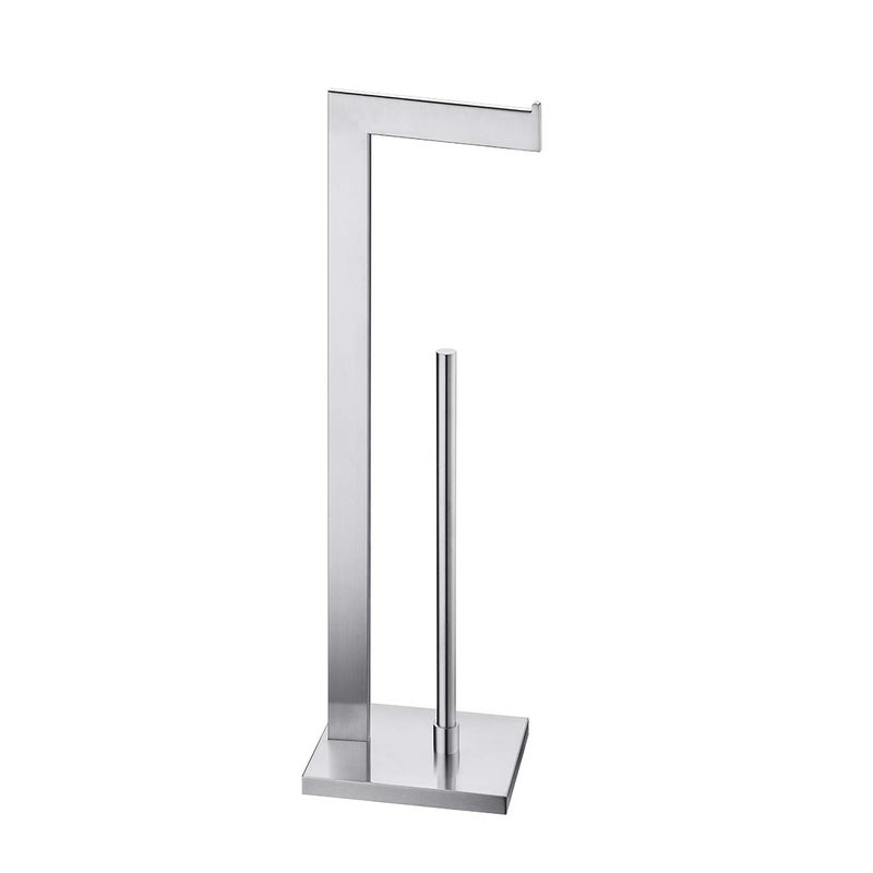 Miyili Bathroom Lavatory Toilet Tissue Roll Holder Stainless Steel Freestanding Toilet Paper Holder Square Style Brushed Finish F03N2