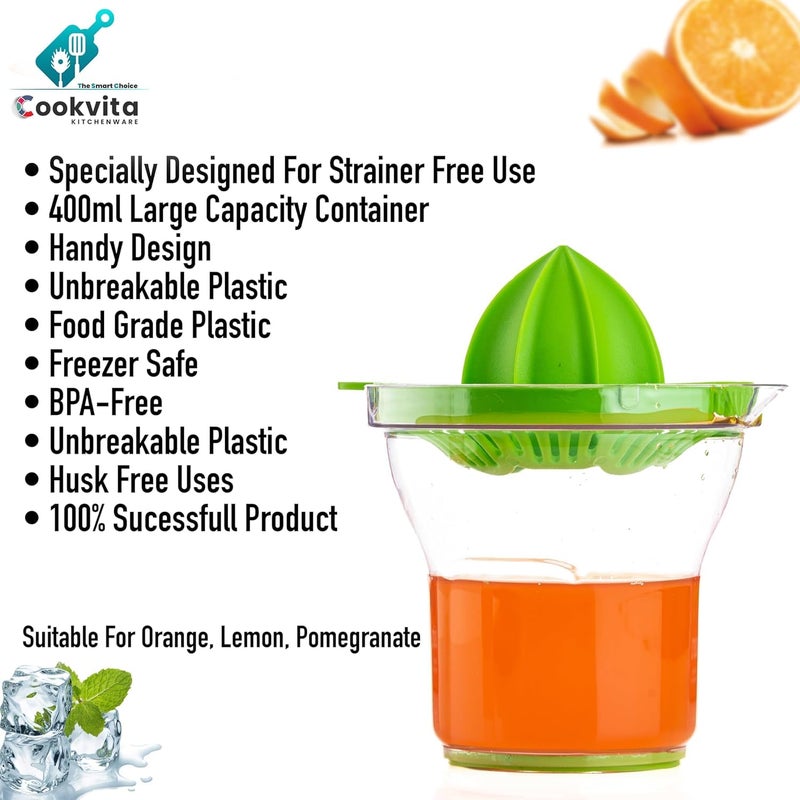 COOKVITA COOKVITA Manual Citrus Juicer Premium Handheld Orange Lemon Squeezer 400 ML Easy Fresh Juice Extraction for Home Kitchen Ideal for Everyday Use with Citrus Fruits - Image 2