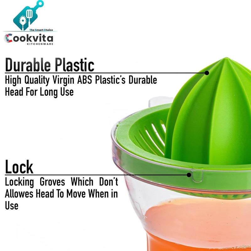 COOKVITA COOKVITA Manual Citrus Juicer Premium Handheld Orange Lemon Squeezer 400 ML Easy Fresh Juice Extraction for Home Kitchen Ideal for Everyday Use with Citrus Fruits - Image 4