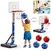 Dollox Toddler Basketball Hoop Set Indoor Mini Poolside Basketball Stand Height Adjustable Outdoor Basketball Toys with 4 Balls Pump for Kids Age 3 4 5 6 Birthday Gifts - Image 2