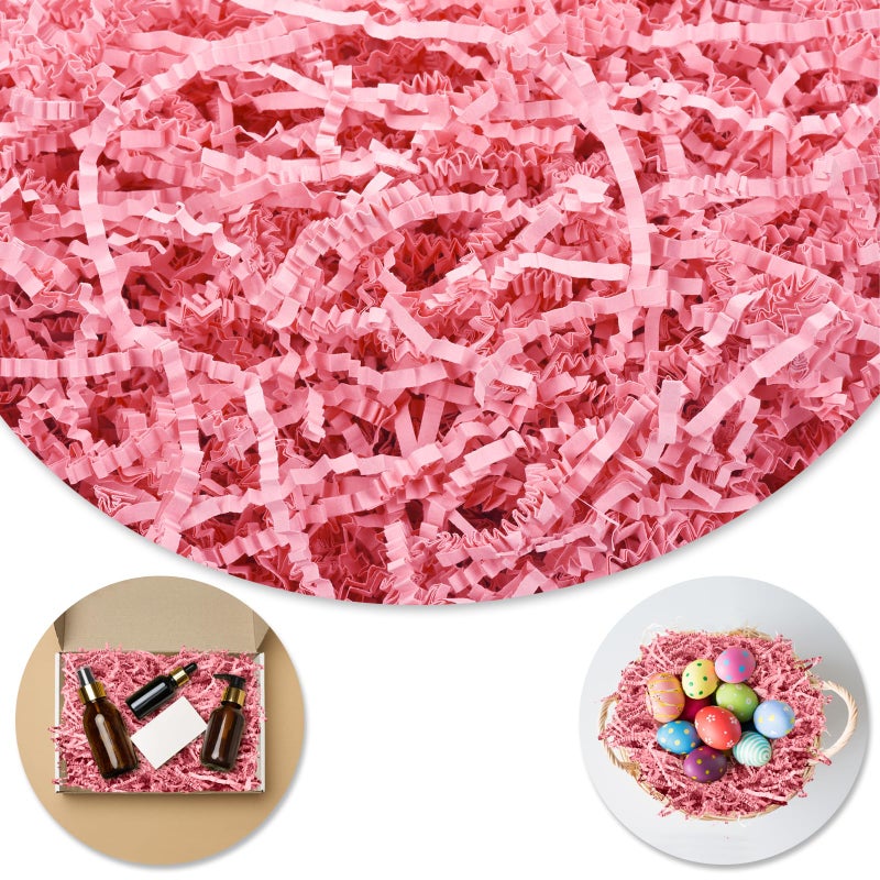 Darfukei Easter Crinkle Paper Filler, Valentine's Day Shredded Paper For Gift Baskets 1/2LB (8 oz) , Pink Mother's Gifts Day Baskets Grass, Crinkle Cut Papers Shred For Birthdays, Weddings,Boxes Bags, Basket Filler ,Anniversaries,Gift Wrapping - Image 2
