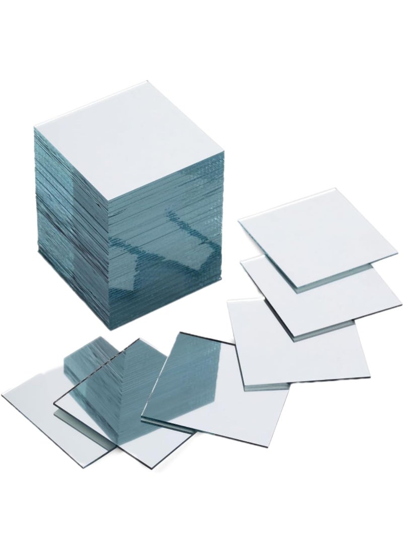 HOPE KART HOPE KART Small Glass Round and Square Mirror Pieces for Craft Work Decoration Design Crafting Decorative Wall Decor Circle Tiles Non Sticky Pack of 15 Square 3 Inch 