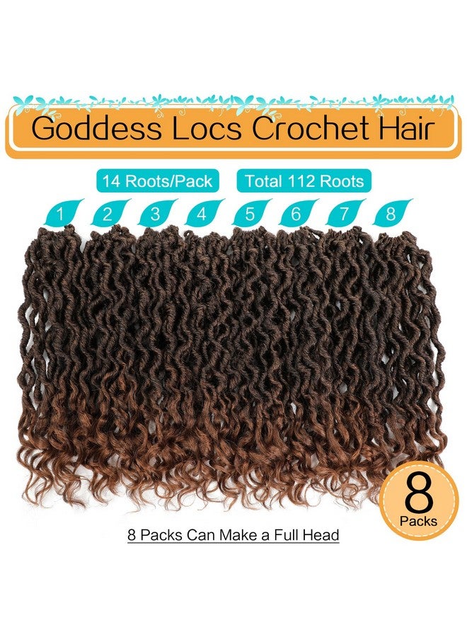 كاريدا خصلات شعر كروشيه Goddess Locs بطول 12 بوصة، 8 عبوات من خصلات شعر كروشيه Faux Locs للنساء ذوات البشرة السوداء، خصلات شعر كروشيه مسبقة التشكيل بأطراف مجعدة (12 بوصة (عبوة من 8 قطع)، T30#) - Image 1