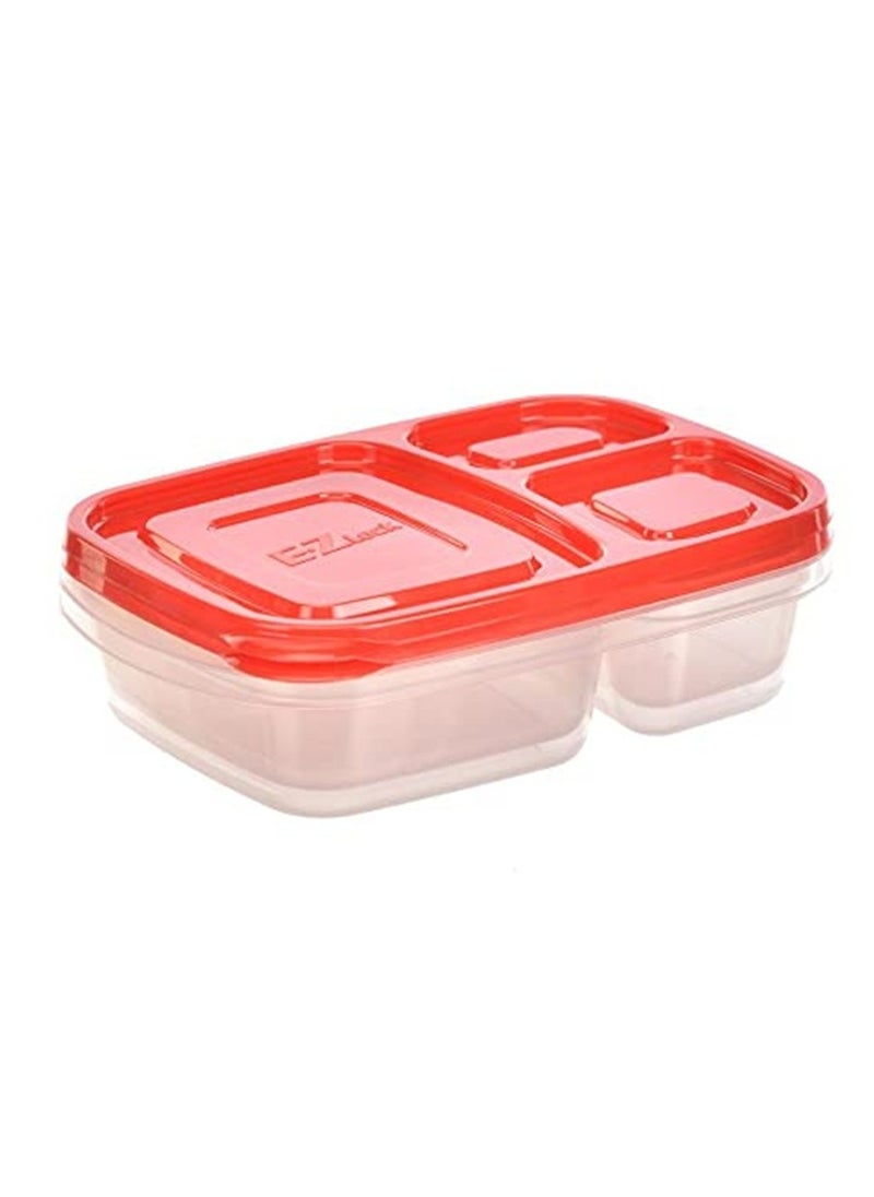 LOCK & LOCK LocknLock EzLock Rectangle Container Set - 965ml (Set of 2), Clear Base, Stackable, Microwave-Safe  - Image 3
