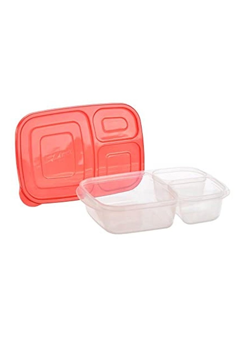 LOCK & LOCK LocknLock EzLock Rectangle Container Set - 965ml (Set of 2), Clear Base, Stackable, Microwave-Safe  - Image 5