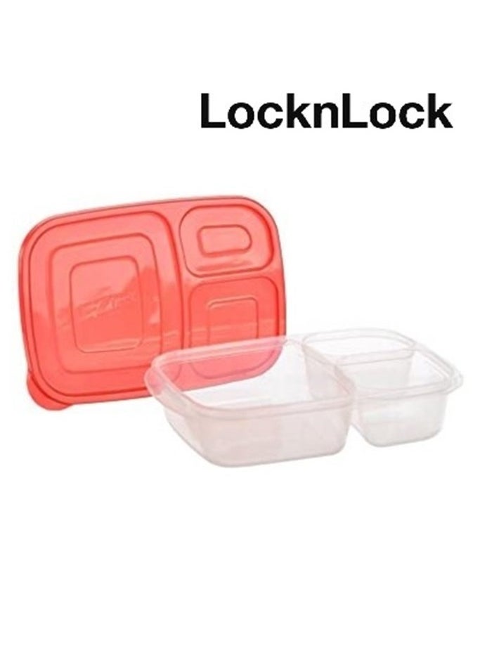 LOCK & LOCK - LocknLock EzLock Rectangle Container Set - 965ml (Set of 2), Clear Base, Stackable, Microwave-Safe - Image 1