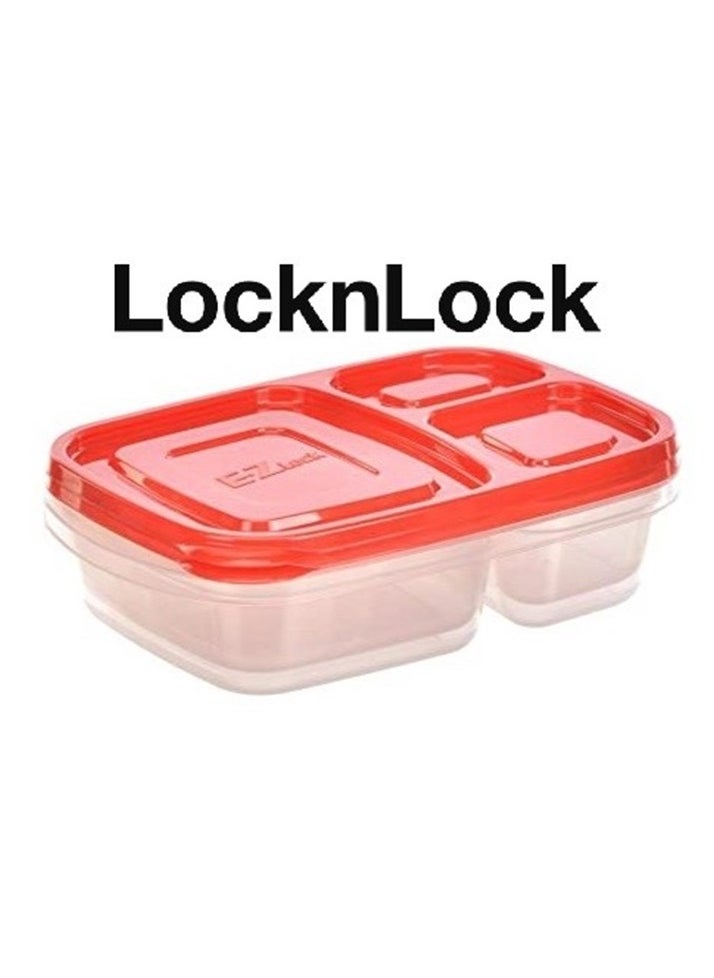 LOCK & LOCK - LocknLock EzLock Rectangle Container Set - 965ml (Set of 2), Clear Base, Stackable, Microwave-Safe - Image 1