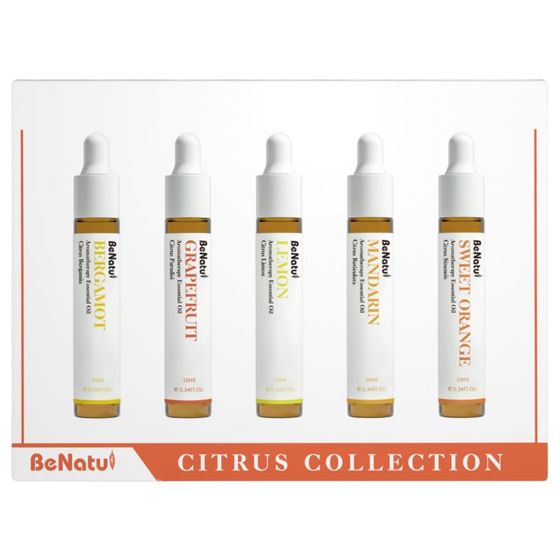 benatu Citrus Essential Oil Set for Diffuser, Natural Fruity Fragrance Blends Gift for Home, Fresh Scent Aromatherapy Oils (Lemon, Sweet Orange, Grapefruit, Bergamot, Mandarin) 5 Packs - Image 3