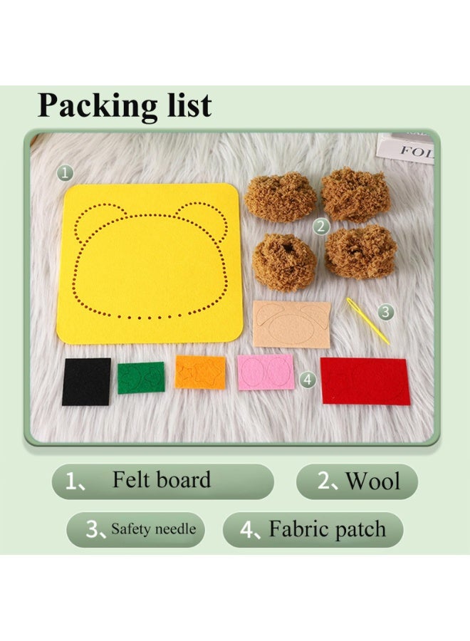 SUNSAR 4 Pack DIY Embroidery Doll Set, Sewing Arts and Crafts Kit, Cartoon Animal Felt Embroidery Stitching with Stickers Felt Sewing Crafts Projects - Image 5