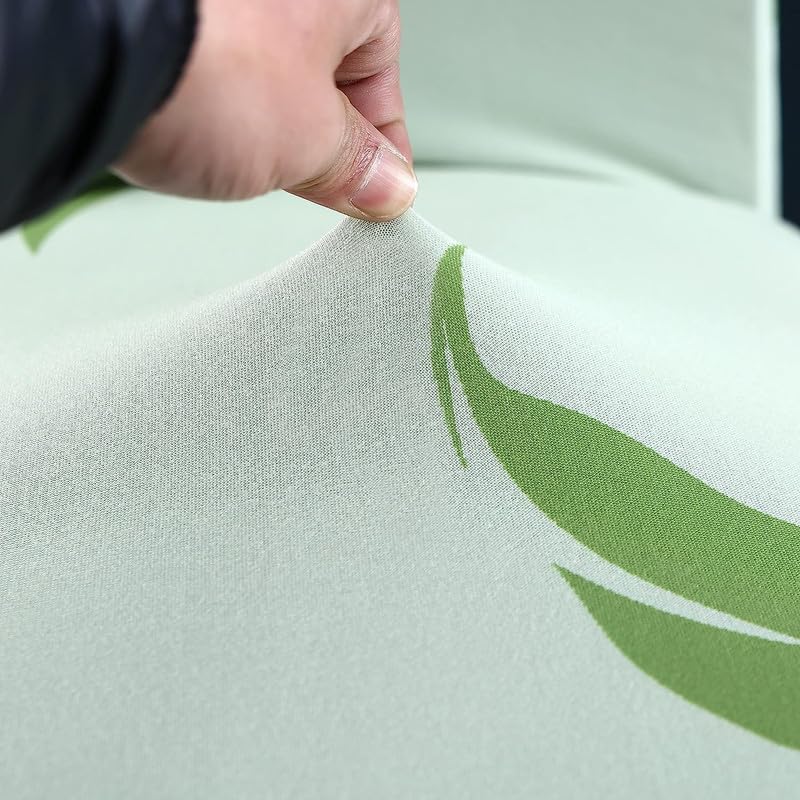 Styleys Elastic Chair Cover Stretch Removable Washable Short Dining Chair Cover Protector Seat Slipcover (Set of 6, Tea Green Flower, SD-3154) - Image 3