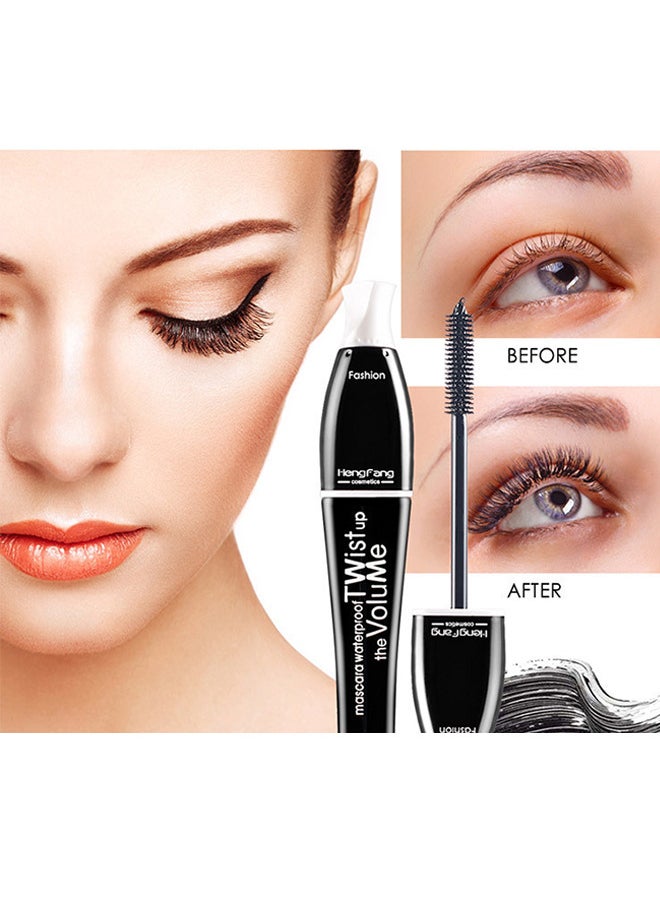 Hengfang - Black Curly Mascara, Waterproof Mascara, Black Mascara Long Lasting Thick Not Smudge, Fiber Mascara, Curly Mascara, Eye-Makeup, Easy To Color, Mascara Black - Image 1