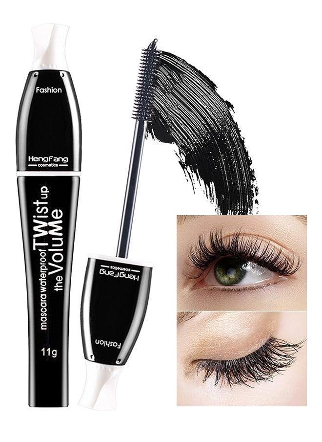 Hengfang - Black Curly Mascara, Waterproof Mascara, Black Mascara Long Lasting Thick Not Smudge, Fiber Mascara, Curly Mascara, Eye-Makeup, Easy To Color, Mascara Black - Image 1