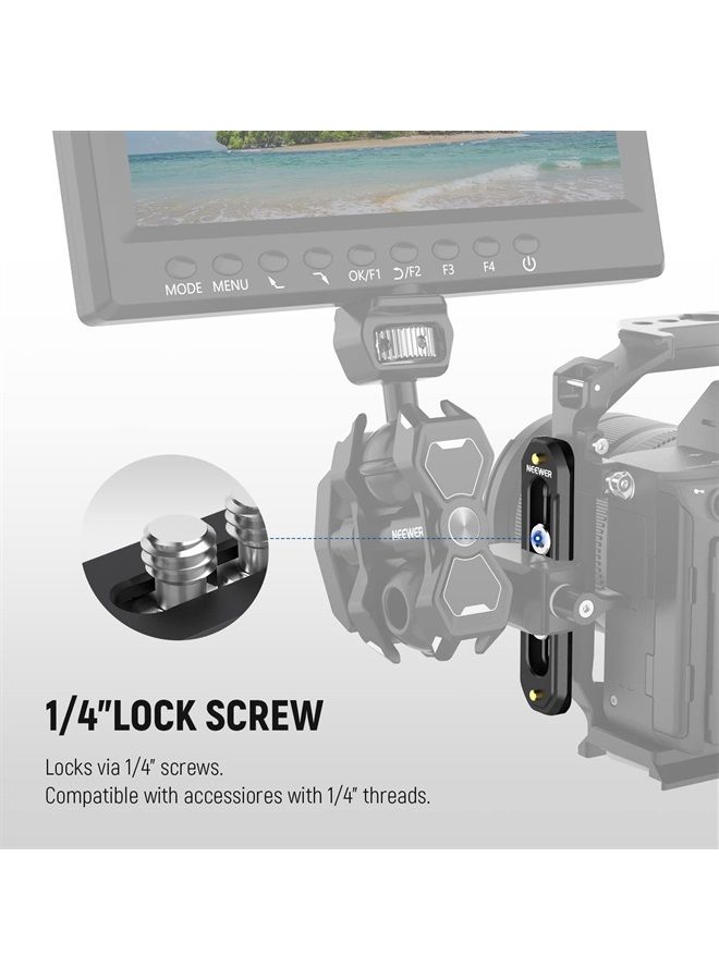 NEEWER 3"/75mm Mini NATO Rail, Anti Off Quick Release NATO Rail with 1/4" Screws and Safety Pins for NATO Handle, Camera Cage & Field Monitor, Compatible with SmallRig Cage, UA007 - Image 4