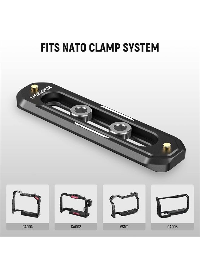 NEEWER 3"/75mm Mini NATO Rail, Anti Off Quick Release NATO Rail with 1/4" Screws and Safety Pins for NATO Handle, Camera Cage & Field Monitor, Compatible with SmallRig Cage, UA007 - Image 5