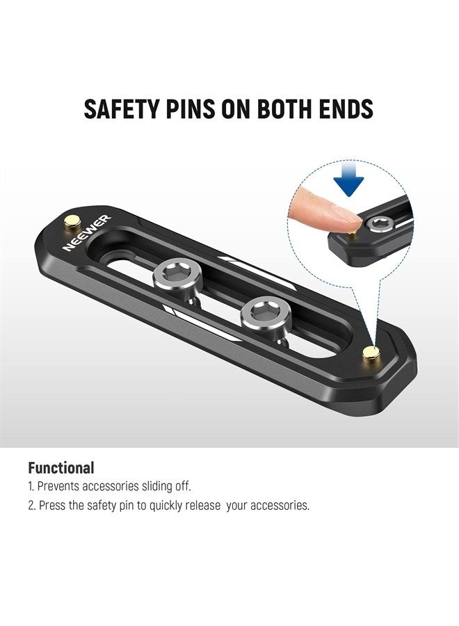 NEEWER 3"/75mm Mini NATO Rail, Anti Off Quick Release NATO Rail with 1/4" Screws and Safety Pins for NATO Handle, Camera Cage & Field Monitor, Compatible with SmallRig Cage, UA007 - Image 2