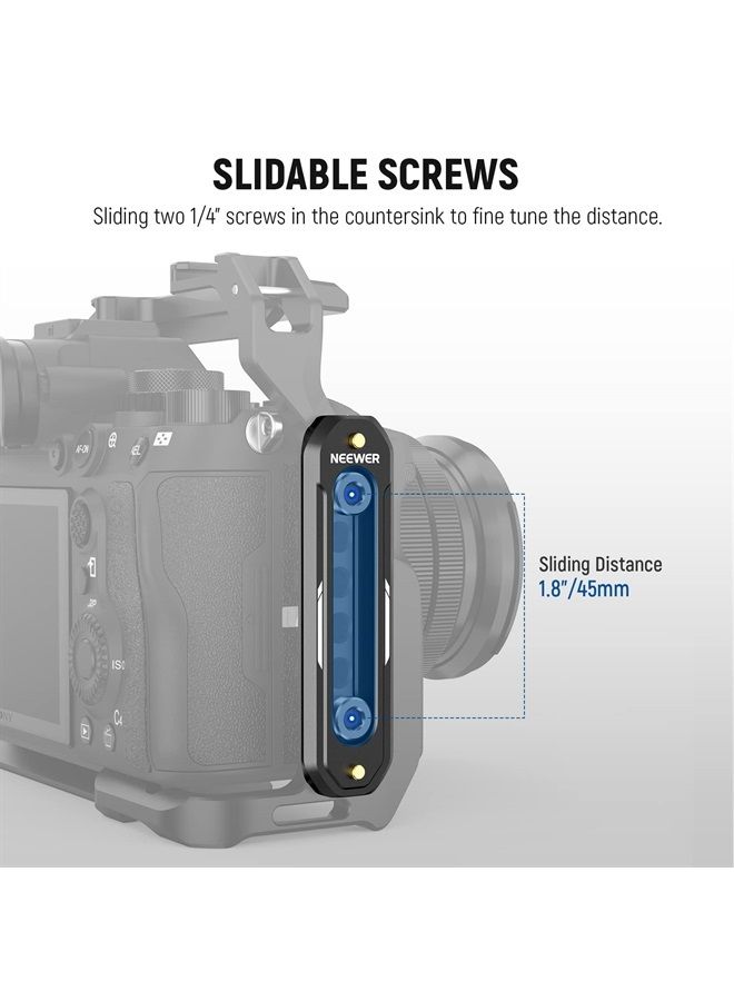 NEEWER 3"/75mm Mini NATO Rail, Anti Off Quick Release NATO Rail with 1/4" Screws and Safety Pins for NATO Handle, Camera Cage & Field Monitor, Compatible with SmallRig Cage, UA007 - Image 3