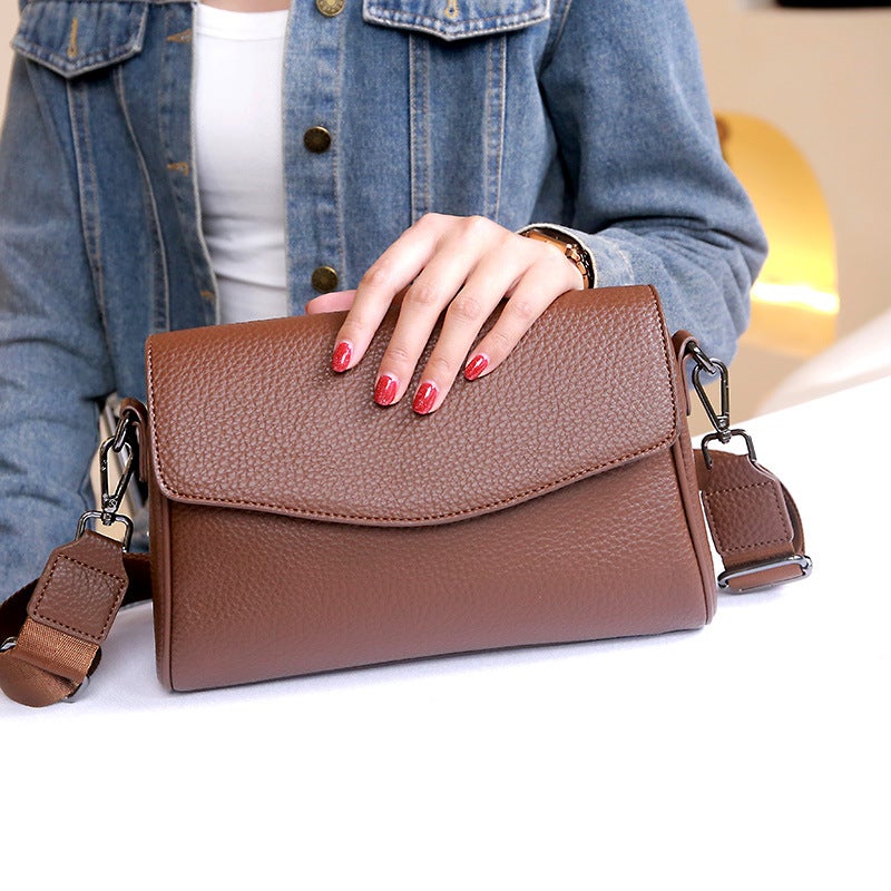 Live Selling Middle-Aged Women'S Bag Simple All-Match Soft Leather One-Shoulder Underarm Bag Portable Crossbody Bag - Image 2