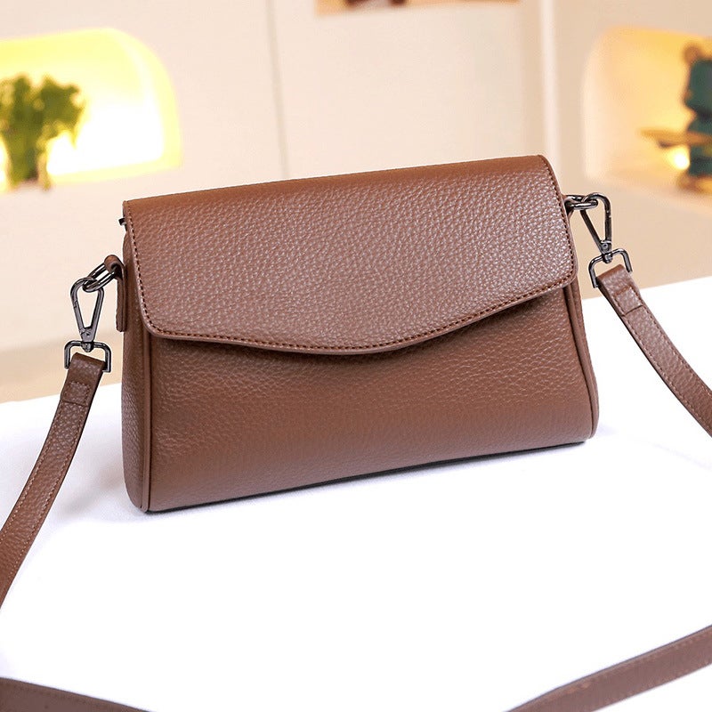 Live Selling Middle-Aged Women'S Bag Simple All-Match Soft Leather One-Shoulder Underarm Bag Portable Crossbody Bag - Image 4