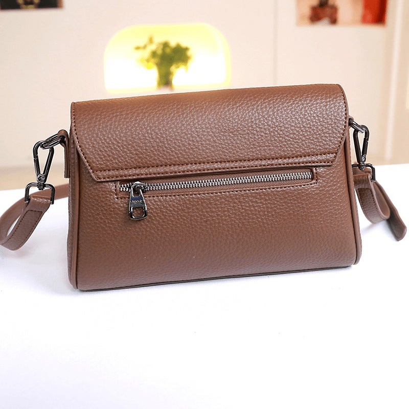 Live Selling Middle-Aged Women'S Bag Simple All-Match Soft Leather One-Shoulder Underarm Bag Portable Crossbody Bag - Image 5