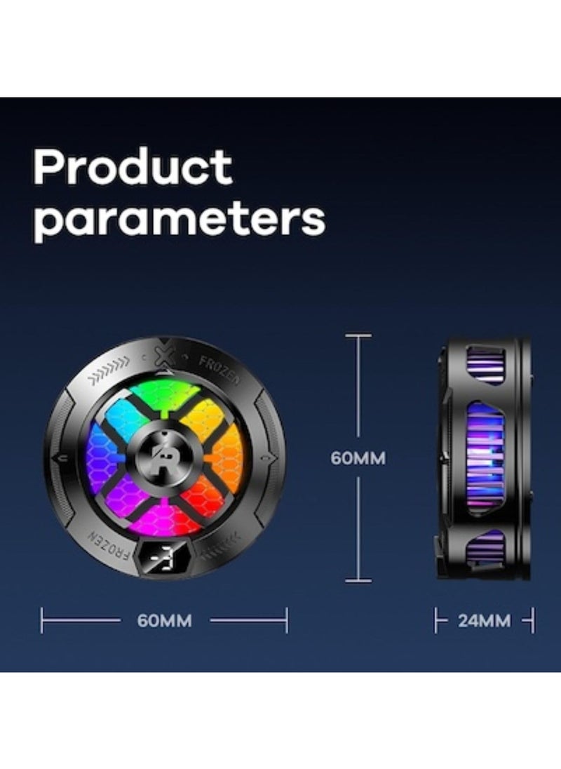 Remax Mena F7I Cooler For Phones and Tablets, Silent Motor 7-blade fan,RGB Lighting Effects,8W High-Power Output,USB Type-C Charging Port, 58g  - Image 2