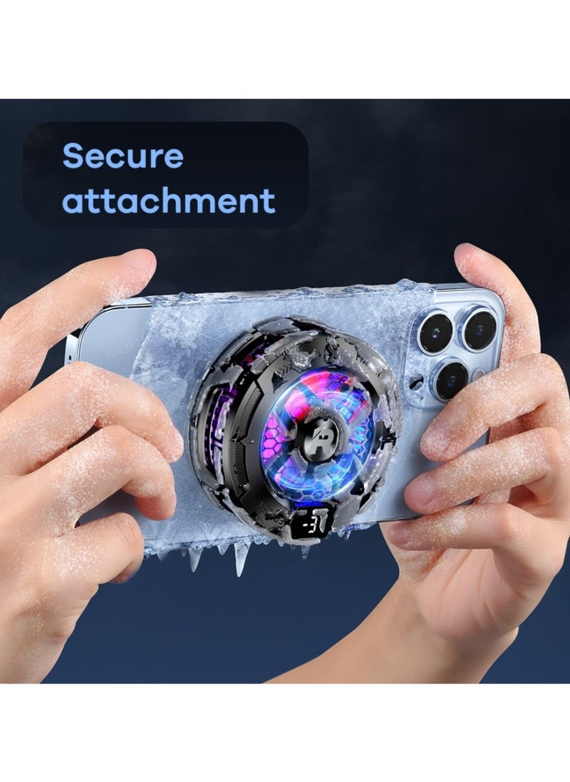 Remax Mena F7I Cooler For Phones and Tablets, Silent Motor 7-blade fan,RGB Lighting Effects,8W High-Power Output,USB Type-C Charging Port, 58g  - Image 3