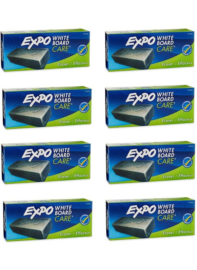 Expo EXPO 81505 Block Eraser Dry Erase Whiteboard Board Eraser, Soft Pile, 5 1/8 W x 1 1/4 H - Pack of 8  - Image 1