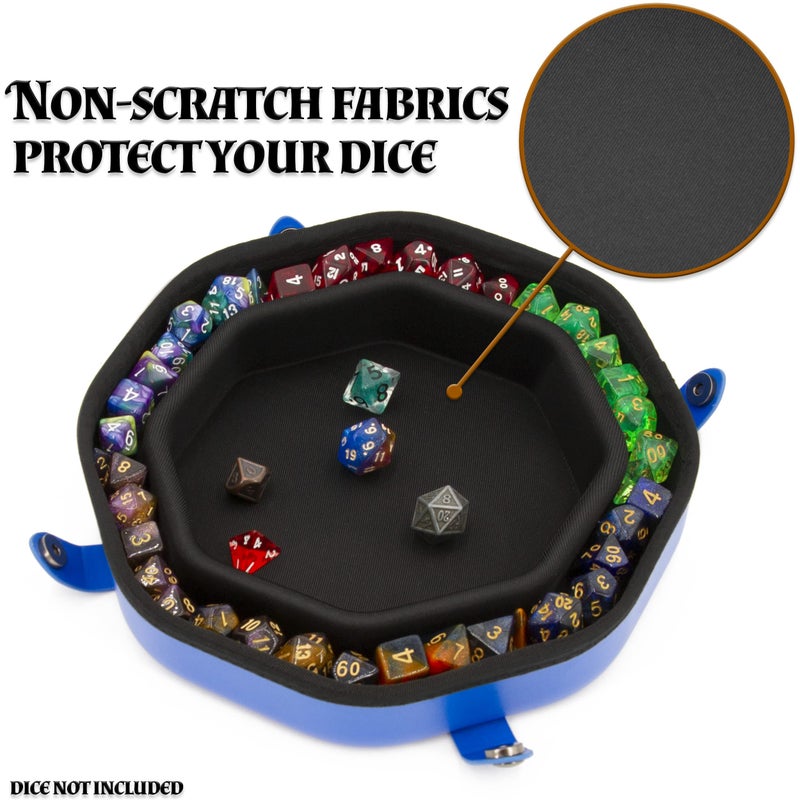 Casematix Dice Tray And Dice Storage Case For Up To 115 Rpg Dice - Dice Tray For Rolling With Magnetic Snaps  Embossed Wolf Design And Non-Scratch Interior For Random Rolls Dice Protection - Image 5