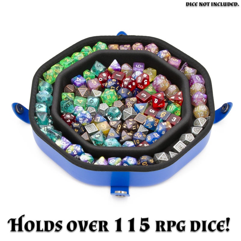 Casematix Dice Tray And Dice Storage Case For Up To 115 Rpg Dice - Dice Tray For Rolling With Magnetic Snaps  Embossed Wolf Design And Non-Scratch Interior For Random Rolls Dice Protection - Image 4