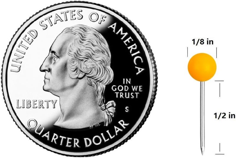 Yalis Push Pins 600-count Map Tacks Marking Pins 1/8-Inch Plastic Beads Head, 10 Assorted Colors - Image 4