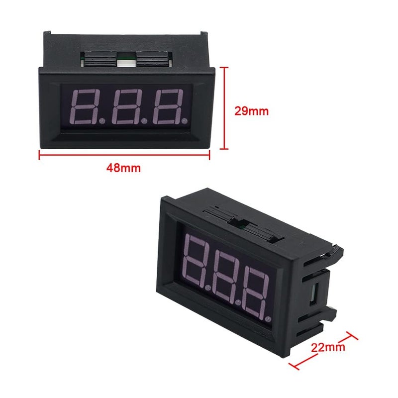 Electrobot Compact 0.56" DC Digital Red LED Voltmeter Panel Meter 2-Wire High Precision 5V-120V Voltage Monitor with Easy Installation for Cars Solar Systems DIY Electronics Projects - Image 2