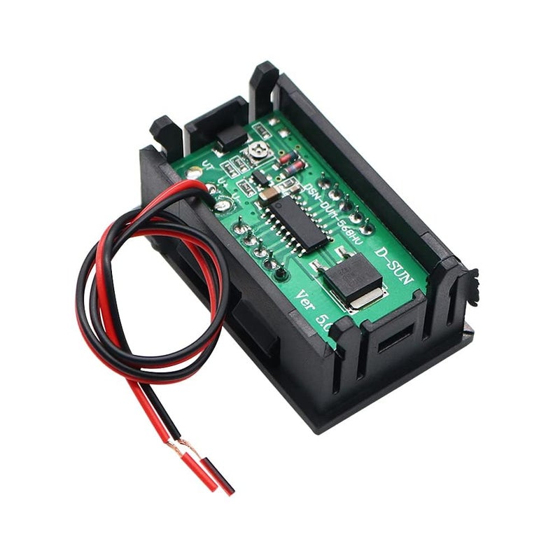 Electrobot Compact 0.56" DC Digital Red LED Voltmeter Panel Meter 2-Wire High Precision 5V-120V Voltage Monitor with Easy Installation for Cars Solar Systems DIY Electronics Projects - Image 3