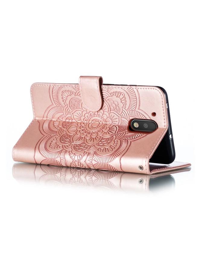S-TOP Case For Motorola Moto G4 Sun Mandala Embossing Pattern Phone Leather Case - Image 5
