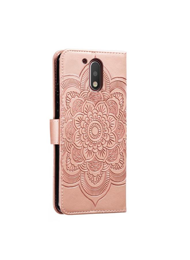 S-TOP Case For Motorola Moto G4 Sun Mandala Embossing Pattern Phone Leather Case - Image 3