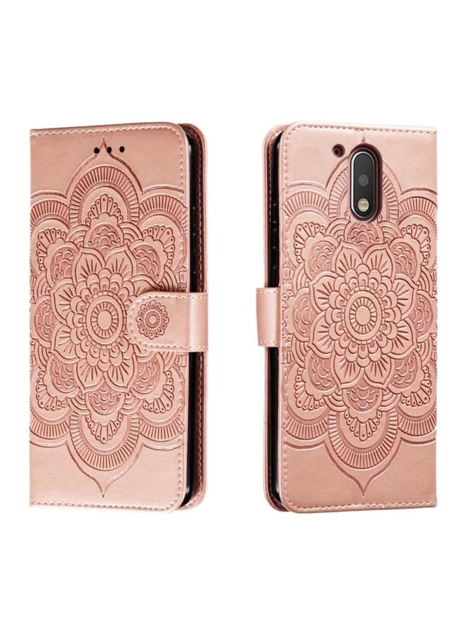 S-TOP Case For Motorola Moto G4 Sun Mandala Embossing Pattern Phone Leather Case - Image 1