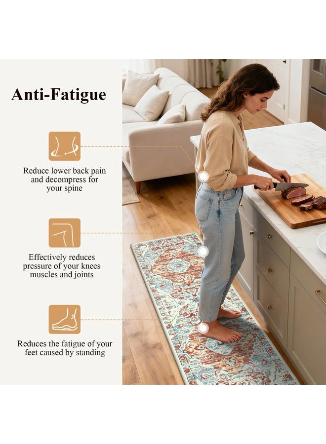 Ileading Anti Fatigue Kitchen Mat Set of 2 Waterproof Farmhouse Comfort Standing Mat Non Skid Cushioned Rugs Mats with Runner Kitchen Floor Carpet for Laundry Sink - Image 3